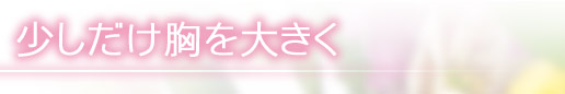 少しだけ胸を大きく