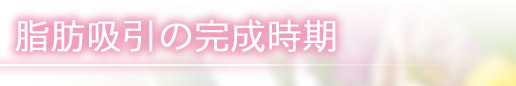 脂肪吸引の完成時期