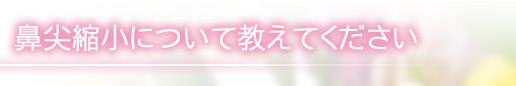 鼻尖縮小について教えてください