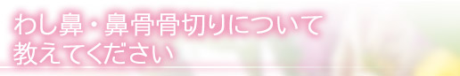 わし鼻・鼻骨骨切りについて教えてください